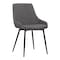 Armen Living Mia Contemporary Dining Chair in Charcoal Fabric with Black Powder Coated Metal Legs LCMICHCH - alternate 1